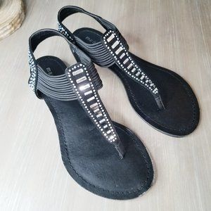 Madden Girl Shoes Black Rhinestone Embellishe 6.5M